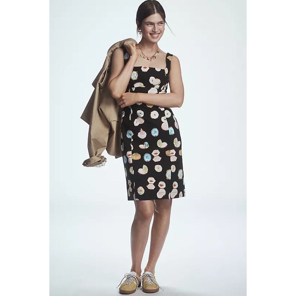 Anthropologie Maeve Square-Neck Mini Dress Danielle Kroll Edition Size M NWT
